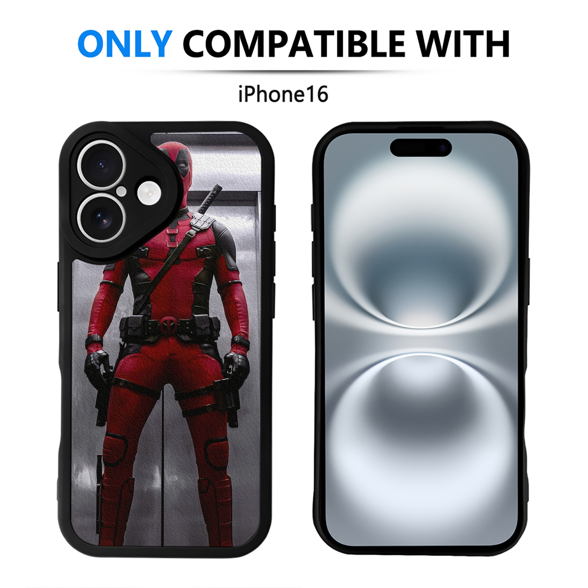 （画像用） Deadpool デッドプール 【iPhone 16シリーズ対応】シリコンスマホケース（レザー調） 材質：シリコン